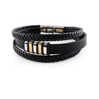 Leather Men's Bracelet Circular Leather Bracelet for Men