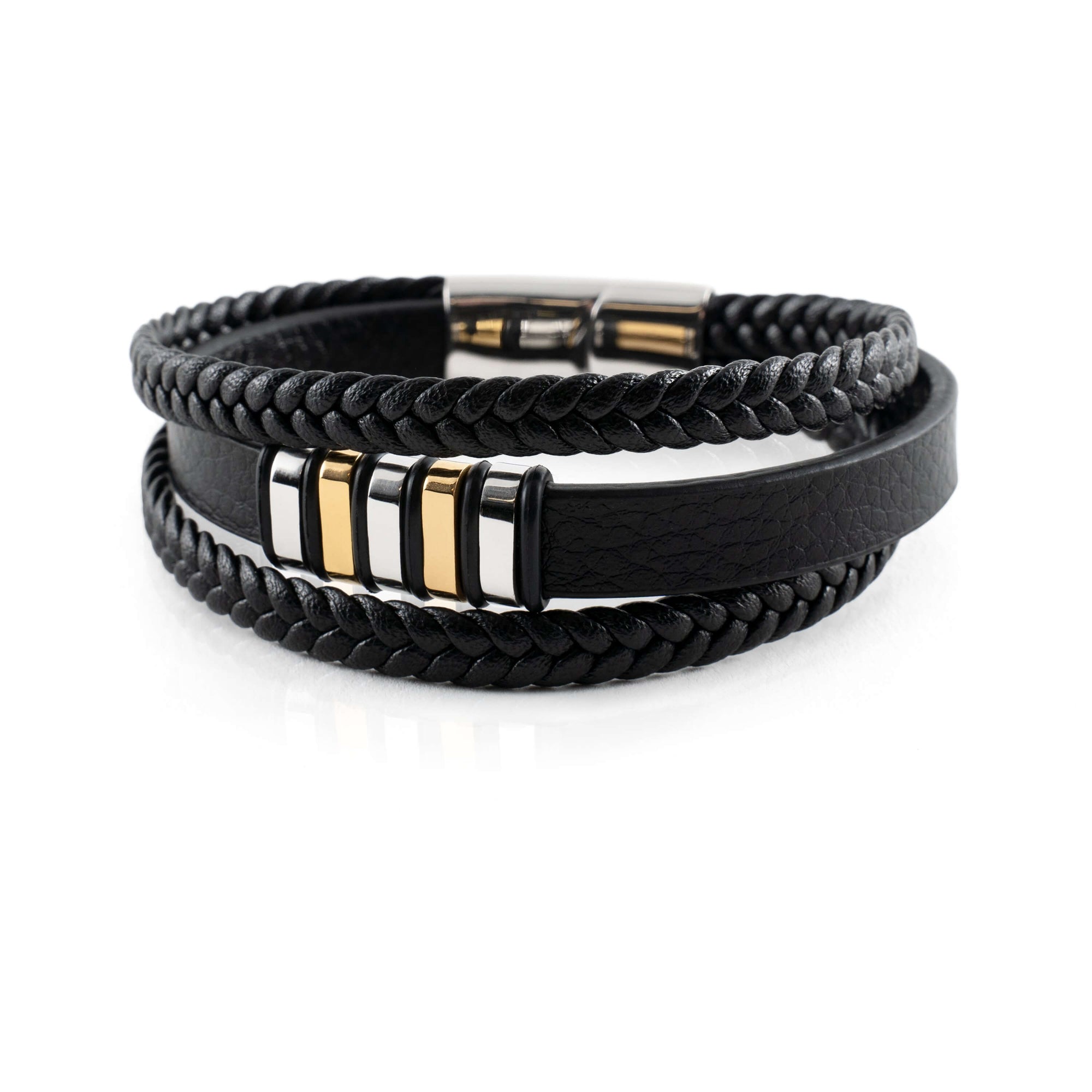 Leather Men's Bracelet Circular Leather Bracelet for Men