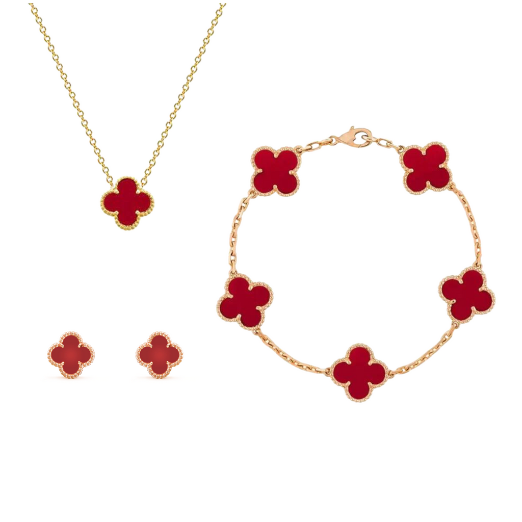 Clover Shape Jewelry Set Necklace and Earrings Jewelry Set