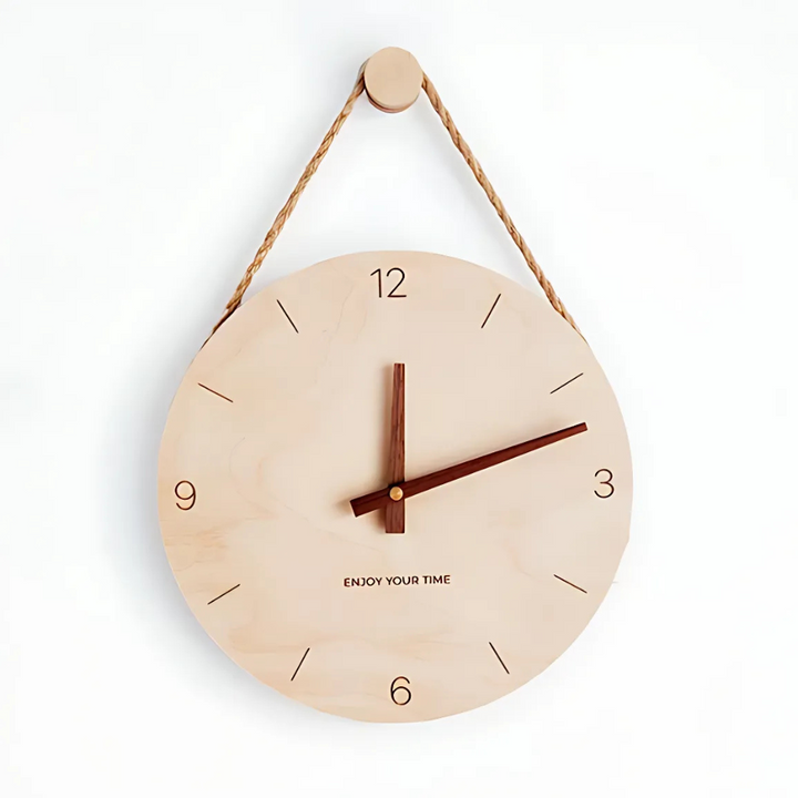 Wood Wall Clock Round Silent