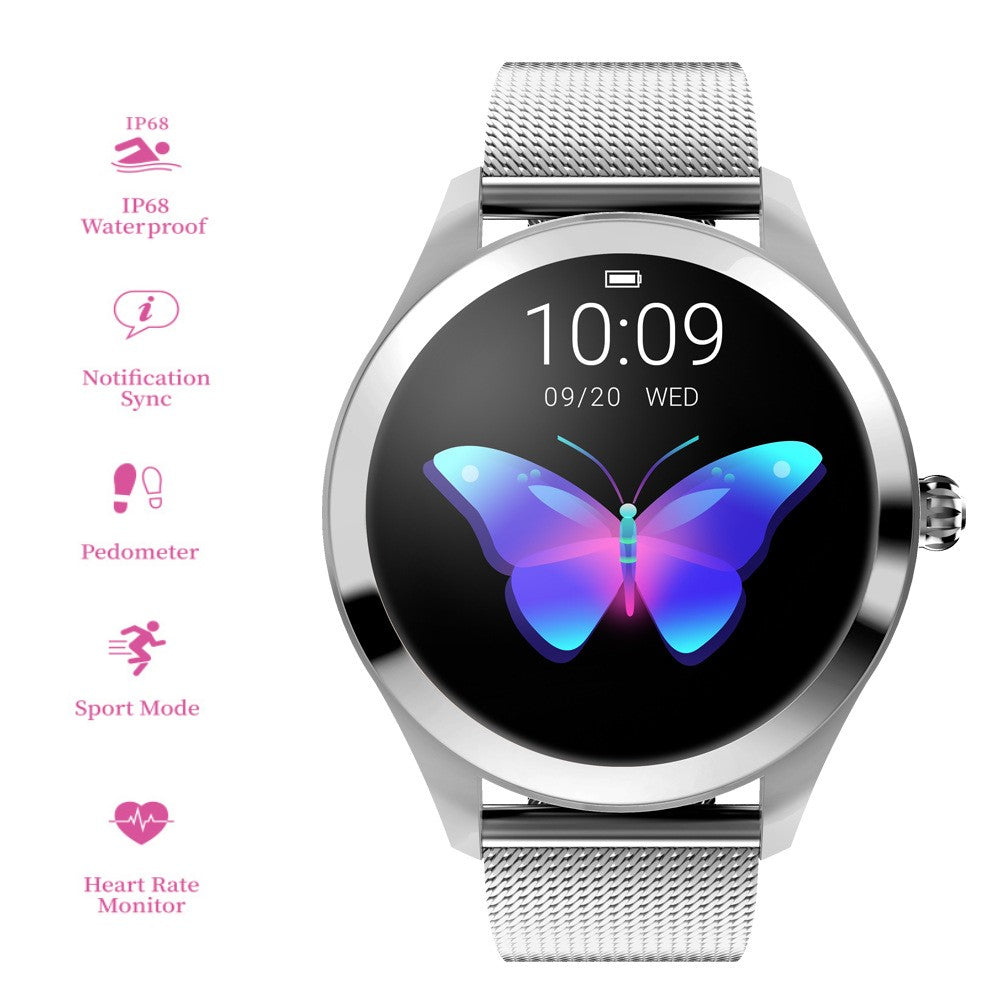 Ladies Smartwatch Stainless Steel Slim Circular Wrist Watch